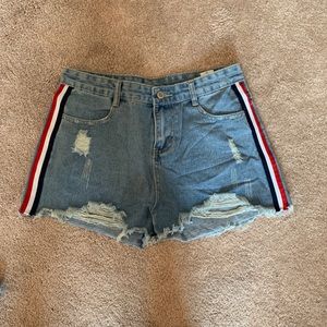 high waisted jean shorts